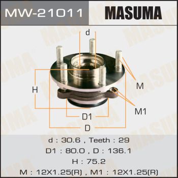 Ступица передняя Masuma MW21011