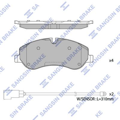 Колодки тормозные дисковые SANGSIN SP1885