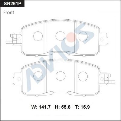 Колодки тормозные дисковые передние AKEBONO AN798WK