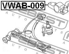 Сайлентблок рычага переднего задний FEBEST VWAB009