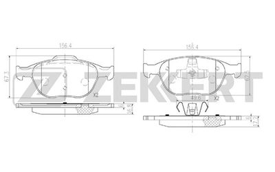 Колодки тормозные дисковые передние Zekkert BS2924