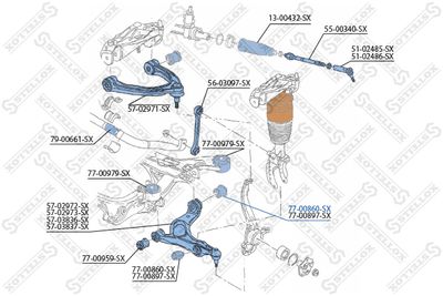 Сайлентблок нижнего переднего рычага STELLOX 7700860SX