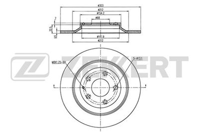 Диск тормозной задний Zekkert BS5708