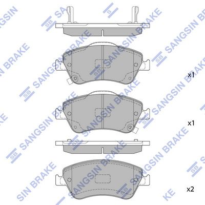 Колодки тормозные передние SANGSIN SP1500