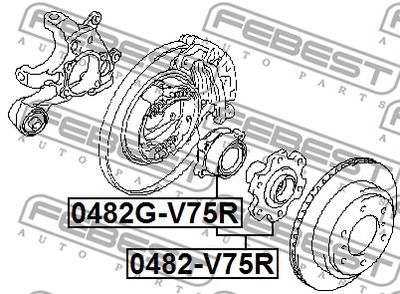 Ступица задняя FEBEST 0482GV75R