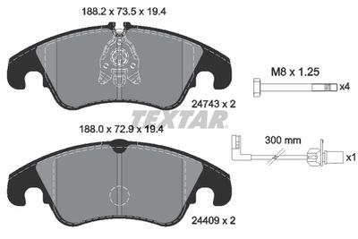 Колодки тормозные дисковые передние TEXTAR 2474301