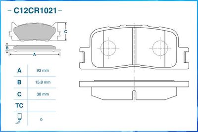 Колодки тормозные задние CWORKS C12CR1021