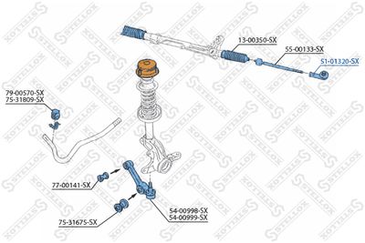 Наконечник рулевой тяги STELLOX 5101320SX