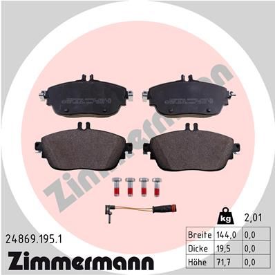 Колодки тормозные дисковые ZIMMERMANN 248691951