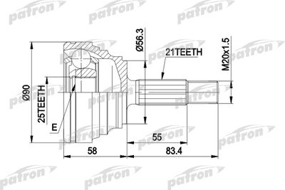 ШРУС наружный комплект PATRON PCV1204