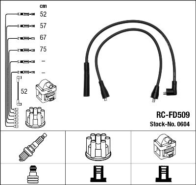 Комплект проводов высоковольтных NGK 0604