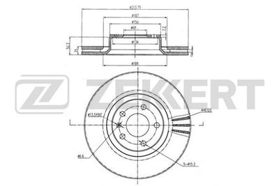 Диск тормозной передний Zekkert BS5921