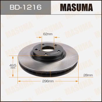 Диск тормозной Masuma BD1216