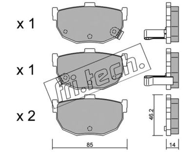 Комплект колодок для дискового тормоза TRUSTING 3710