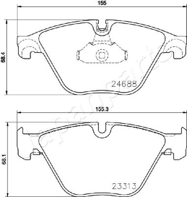 Колодки тормозные передние JAPANPARTS PA0126AF