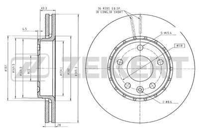 Диск тормозной передний Zekkert BS5141