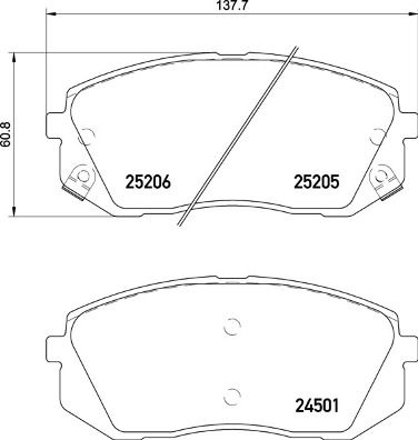 Колодки тормозные передние BREMBO P30093