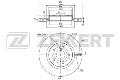 Диск тормозной передний Zekkert BS6288