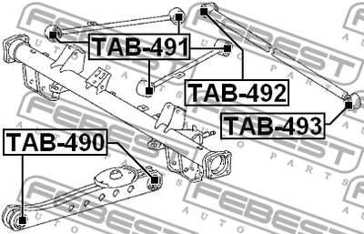 Сайлентблок задней поперечной тяги FEBEST TAB493