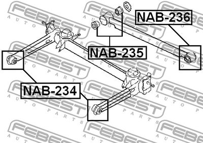 Сайлентблок задней поперечной тяги FEBEST NAB235