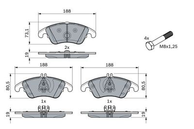 Колодки тормозные дисковые передние BOSCH 0986494263