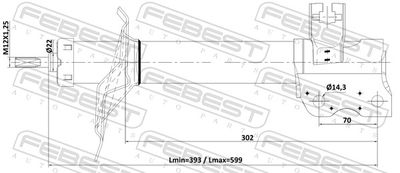 Амортизатор задний правый FEBEST 02110005RR