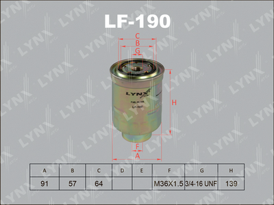 Фильтр топливный LYNXauto LF190