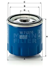 Фильтр масляный MANN-FILTER W71216