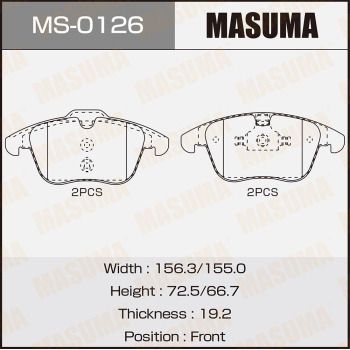 Колодки тормозные Masuma MS0126
