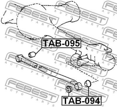 Сайлентблок рычага подвески FEBEST TAB095