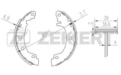 Колодки тормозные задние барабанные Zekkert BK4163