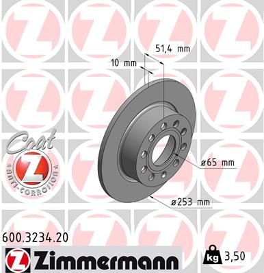 Диск тормозной ZIMMERMANN 600323420