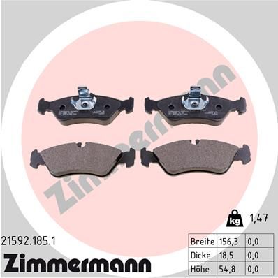 Колодки тормозные задние ZIMMERMANN 215921851