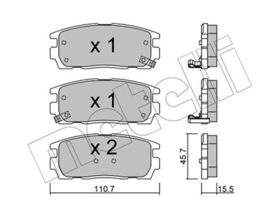 Комплект колодок для дискового тормоза METELLI 2207790