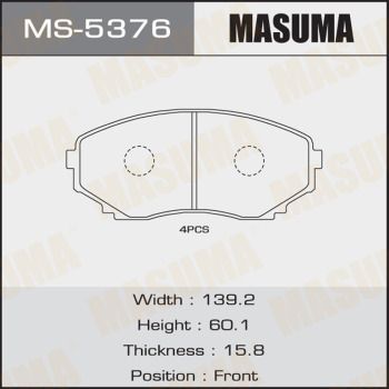Колодки тормозные дисковые Masuma MS5376