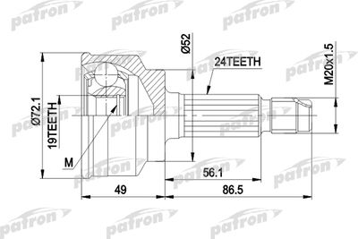 ШРУС наружный комплект PATRON PCV1171