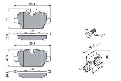 Колодки тормозные дисковые задние BOSCH 0986494269