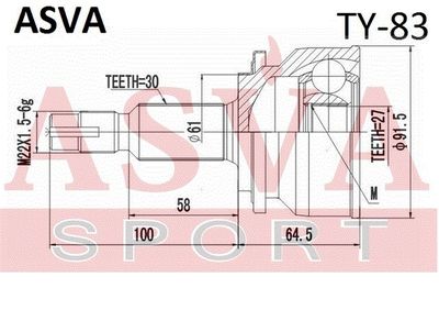 ШРУС наружный ASVA TY83