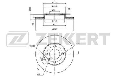 Диск тормозной передний Zekkert BS5069