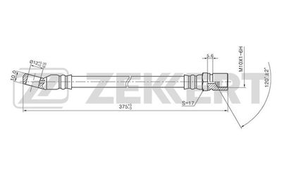 Шланг тормозной передний Zekkert BS9036