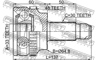 ШРУС наружный FEBEST 1910E60A48