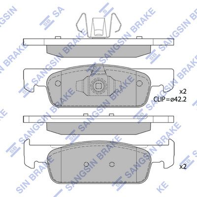 Колодки тормозные передние SANGSIN SP1787