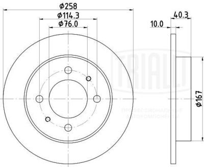 Диск тормозной задний TRIALLI DF084612