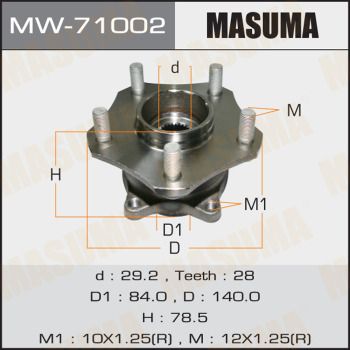 Ступица колеса с интегрированным подшипником Masuma MW71002