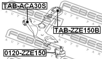 Сайлентблок рычага переднего задний FEBEST TABZZE150B
