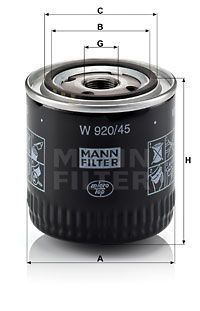 Фильтр масляный MANN-FILTER W92045