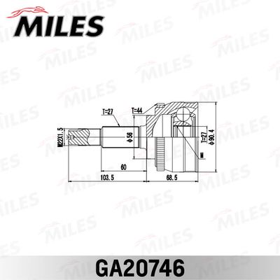 ШРУС наружный Miles GA20746