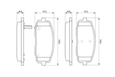 Комплект колодок для дискового тормоза BOSCH 0986494064