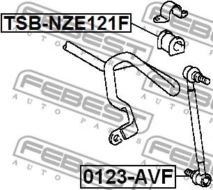 Втулка стабилизатора переднего FEBEST TSBNZE121F
