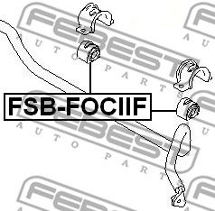 Втулка стабилизатора переднего FEBEST FSBFOCIIF